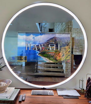 Large Custom Round Frameless Smart Vanity Mirror