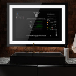 Google Assistant Frameless Vanity Smart Mirror - 43" Samsung 4K Series 8 - 47" X 32" X 2"