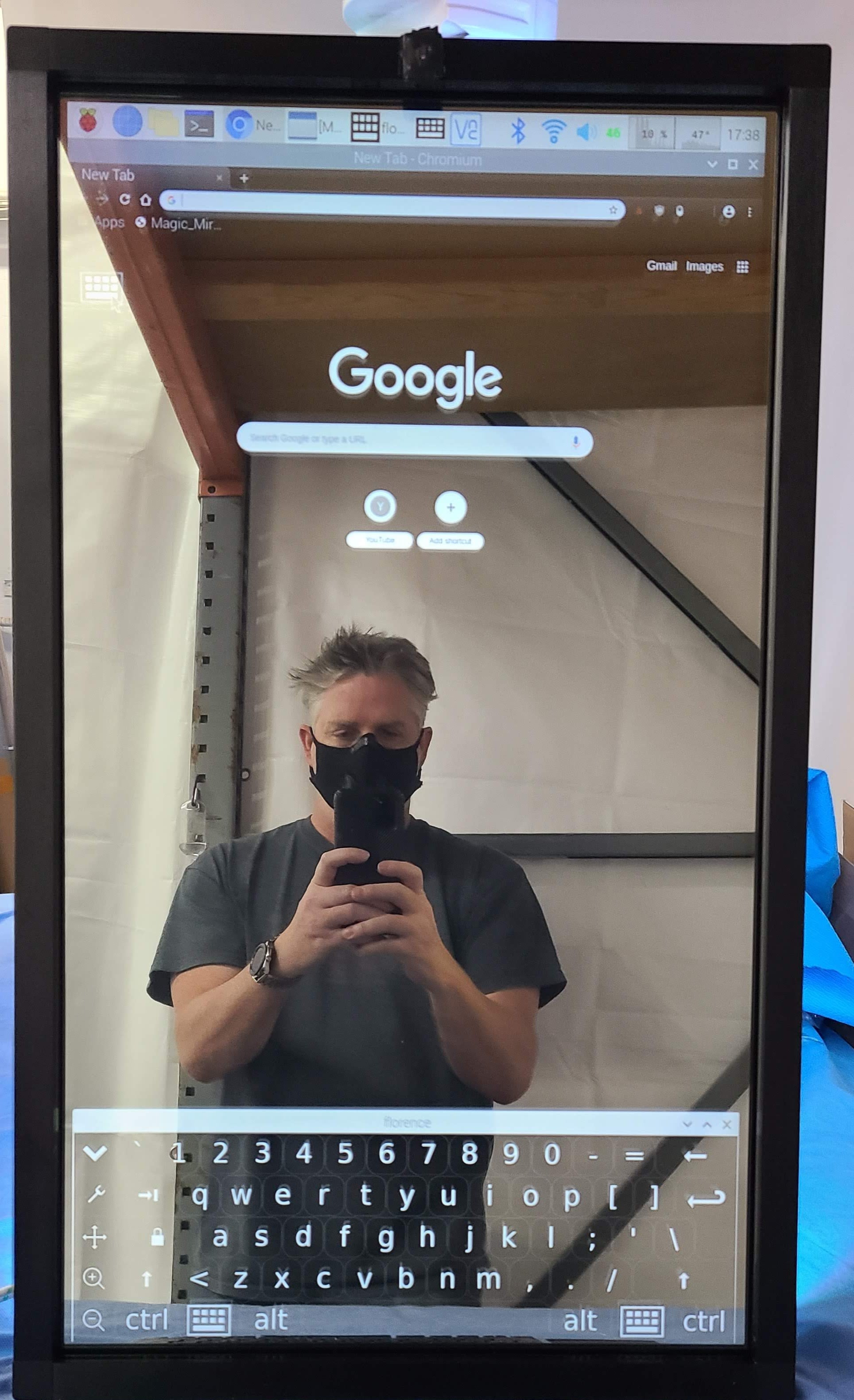 Google Assistant Smart Mirror Touchscreen 32HD Display in 17X29X2 Black  Aluminum Frame