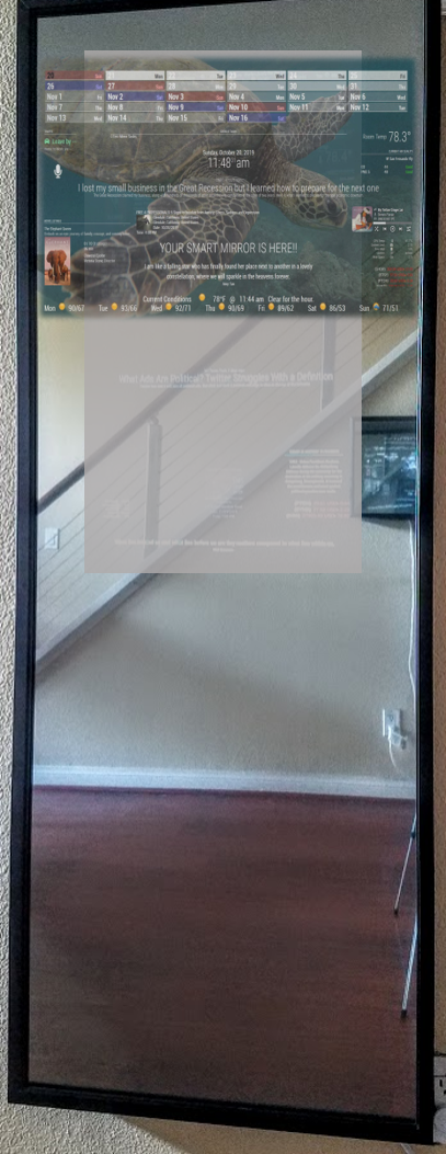 Full-Length Google Assistant Smart Mirror-32"HD Display in 60"X30"X2" Aluminum Frame