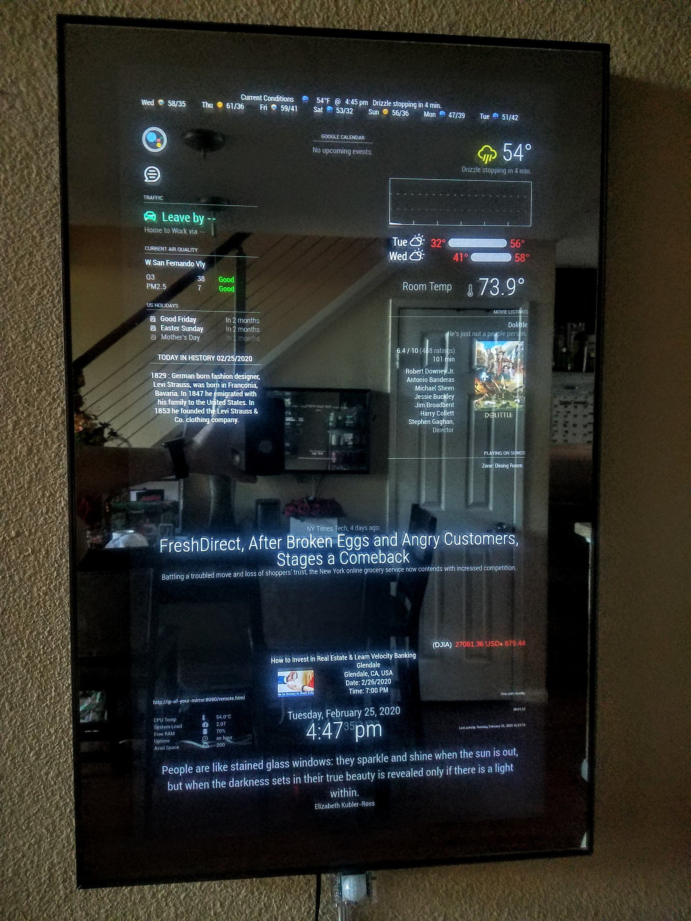 The Mirror Assistant - The First Version of Our Smart Mirror